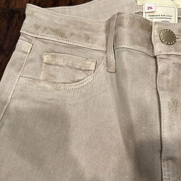 L’AGANCEMargot Skinny Jeans tan color with glitter high rise size 26